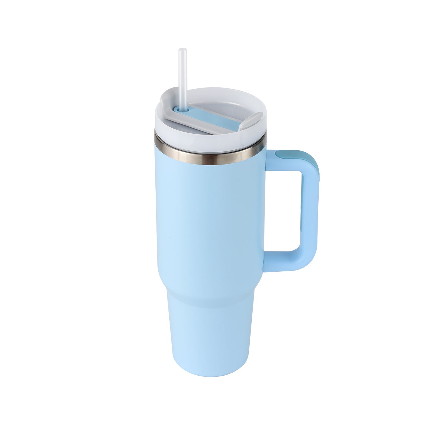 40 Oz Tumbler With Handle Straw Insulated, Stainless Steel Spill Proof Vacuum Coffee Cup Tumbler With Lid Tapered Mug Gifts For Valentine Lover Suitable For Car Gym Office Travel - DropOnline.co