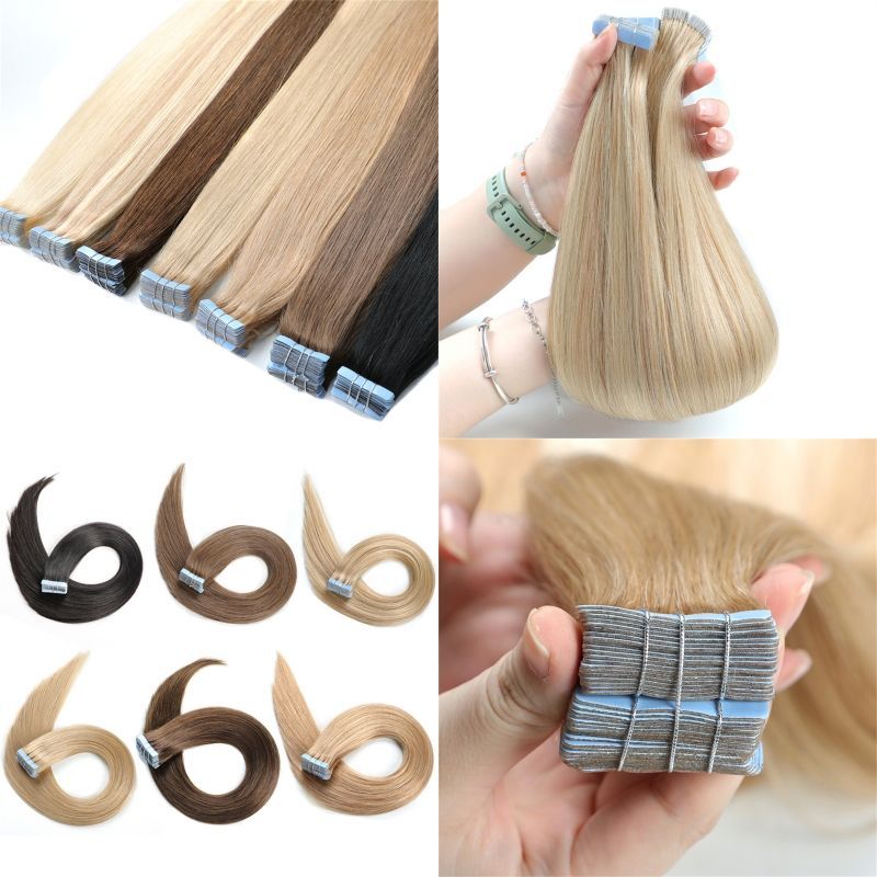 Double Pull Full Virgin Real 50g Hair Extension Long With Weft Invisible Skin Weft 20 Thick Seamless Human Hair - DropOnline.co