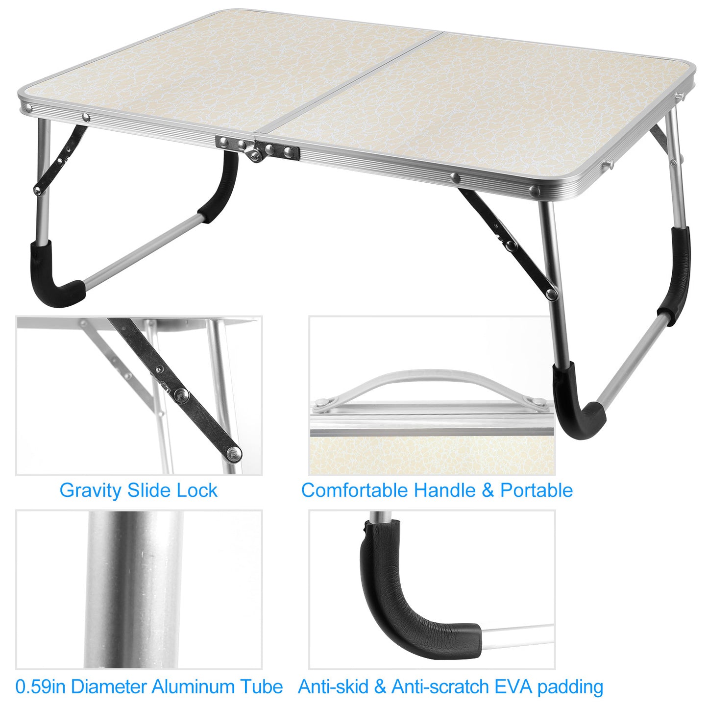 1Pc Foldable Laptop Table Notebook Bed Desk Breakfast Reading Writing Lap Tray For Sofa Couch Floor Dormitory - DropOnline.co