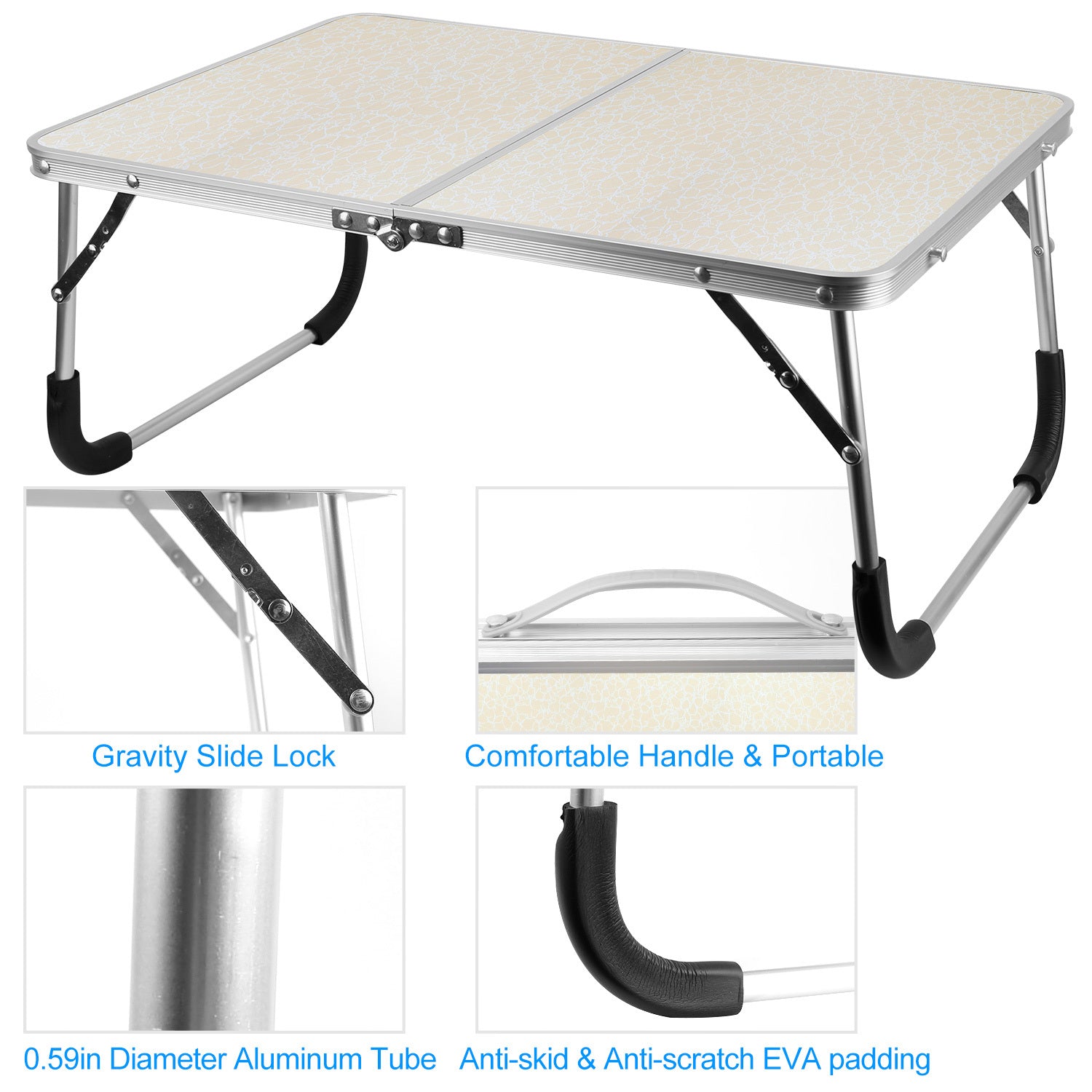 1Pc Foldable Laptop Table Notebook Bed Desk Breakfast Reading Writing Lap Tray For Sofa Couch Floor Dormitory - DropOnline.co