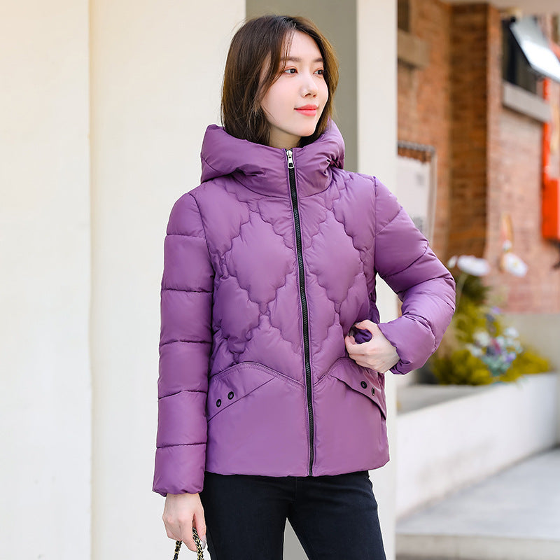 Cotton Coat Rhombus Thickened Cotton Coat Fleece-lined Cotton Coat Jacket - DropOnline.co