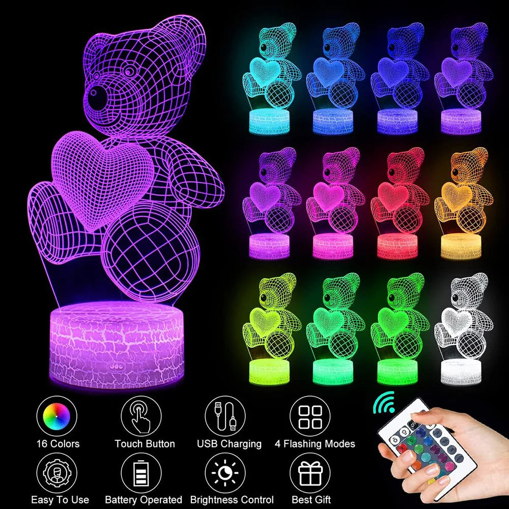 3D Lamp Acrylic USB LED Night Lights Neon Sign Lamp Xmas Christmas Decorations For Home Bedroom Birthday Decor Valentines Day Gifts - DropOnline.co