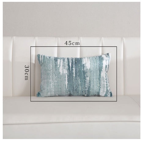 Light Luxury Sofa Cushion Living Room Nordic Velvet Printing Pillow Simple Modern Model Room Pillow Pillowcase - DropOnline.co