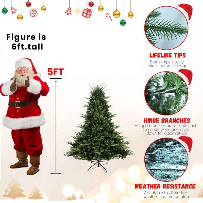 PE/PVC Christmas Tree Green - Premium Mixed Material Holiday Tree - DropOnline.co