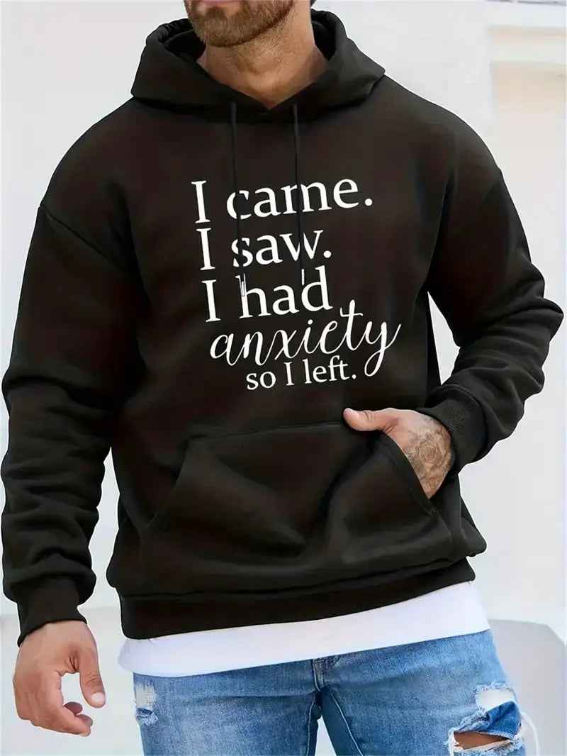 Men's Hoodie - Relaxed Pullover Hooded Sweatshirt