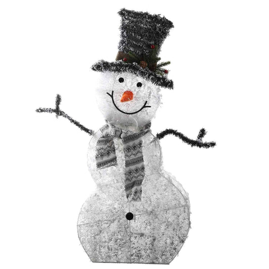 LED Christmas Snowman Decoration Light - Collapsible Battery Operated with Removable Hands - DropOnline.co