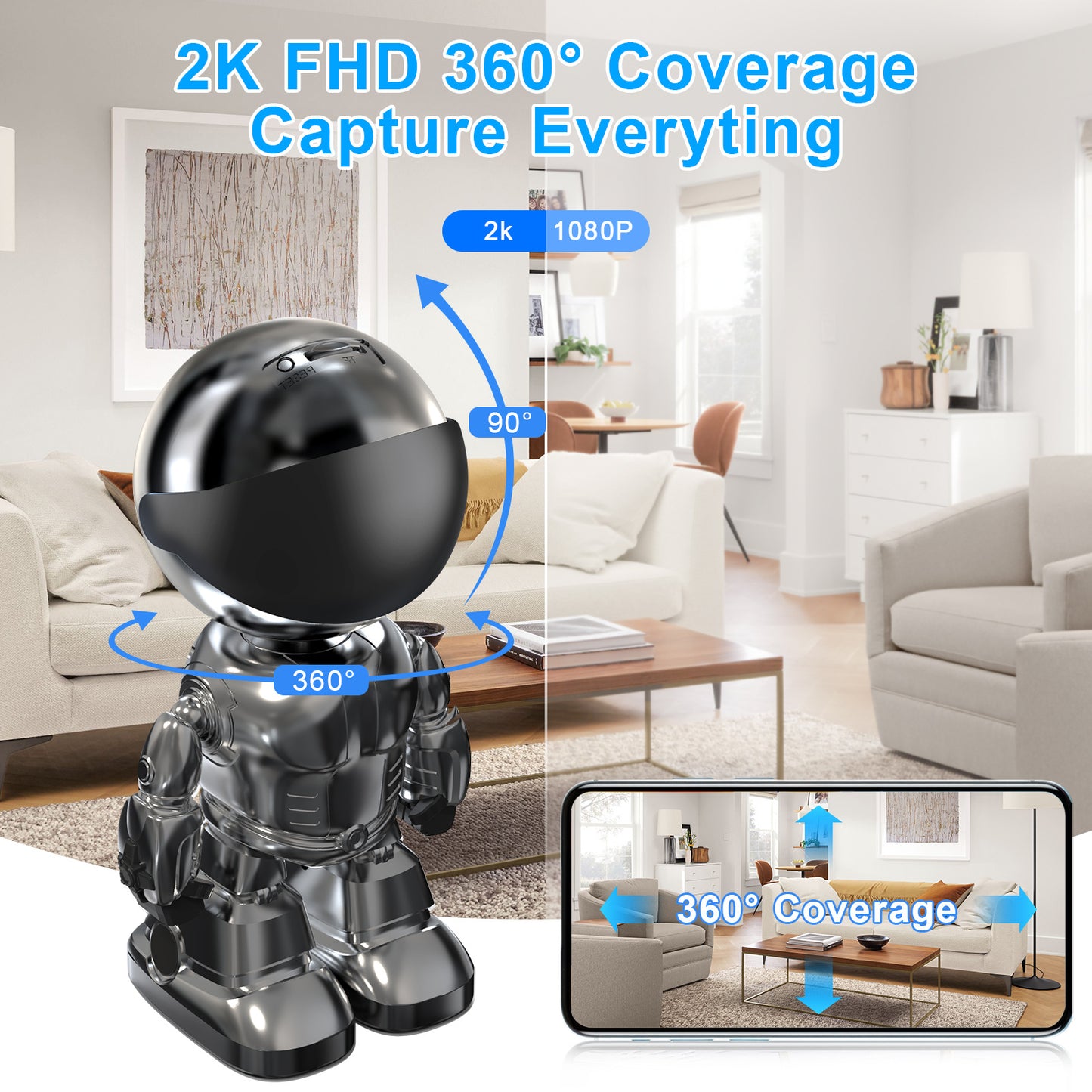 Smart Robot Camera 3MP IP Camera WIFI Robert Network CCTV HD Baby Monitor Remote Control Home Security Camera - DropOnline.co