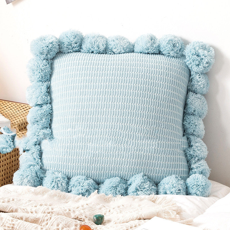 Throw Pillow Bed Sofa Cushion Waist Knitted Pillowcase - DropOnline.co