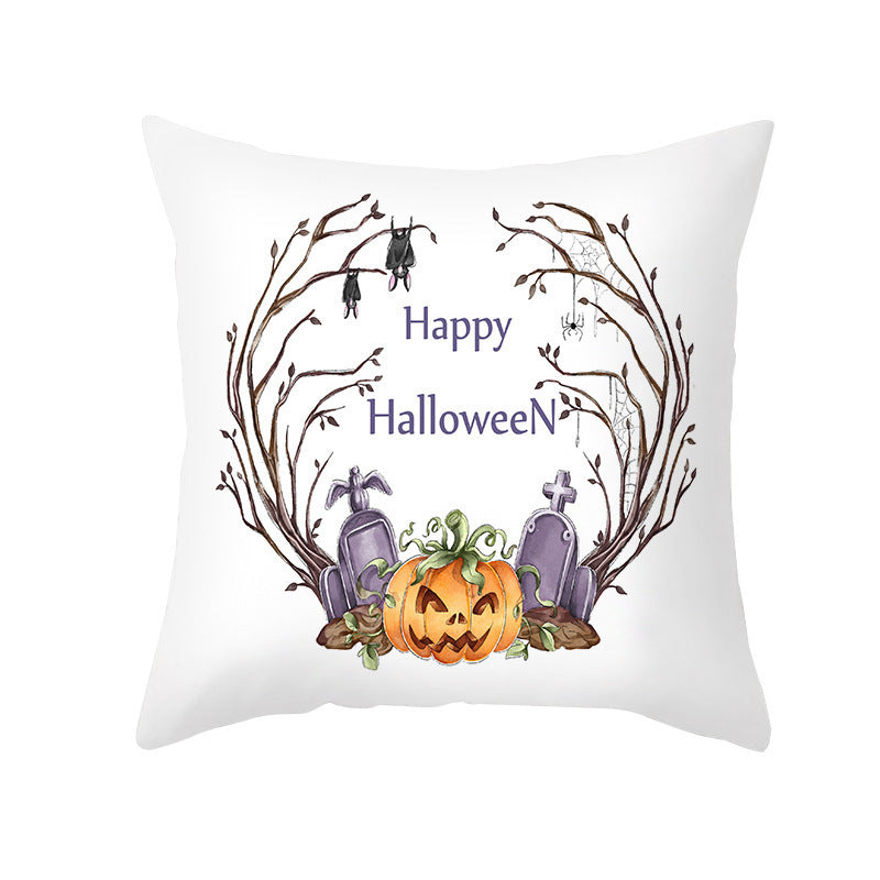 Halloween Pumpkin Letter Fleece Cushion Cover - DropOnline.co