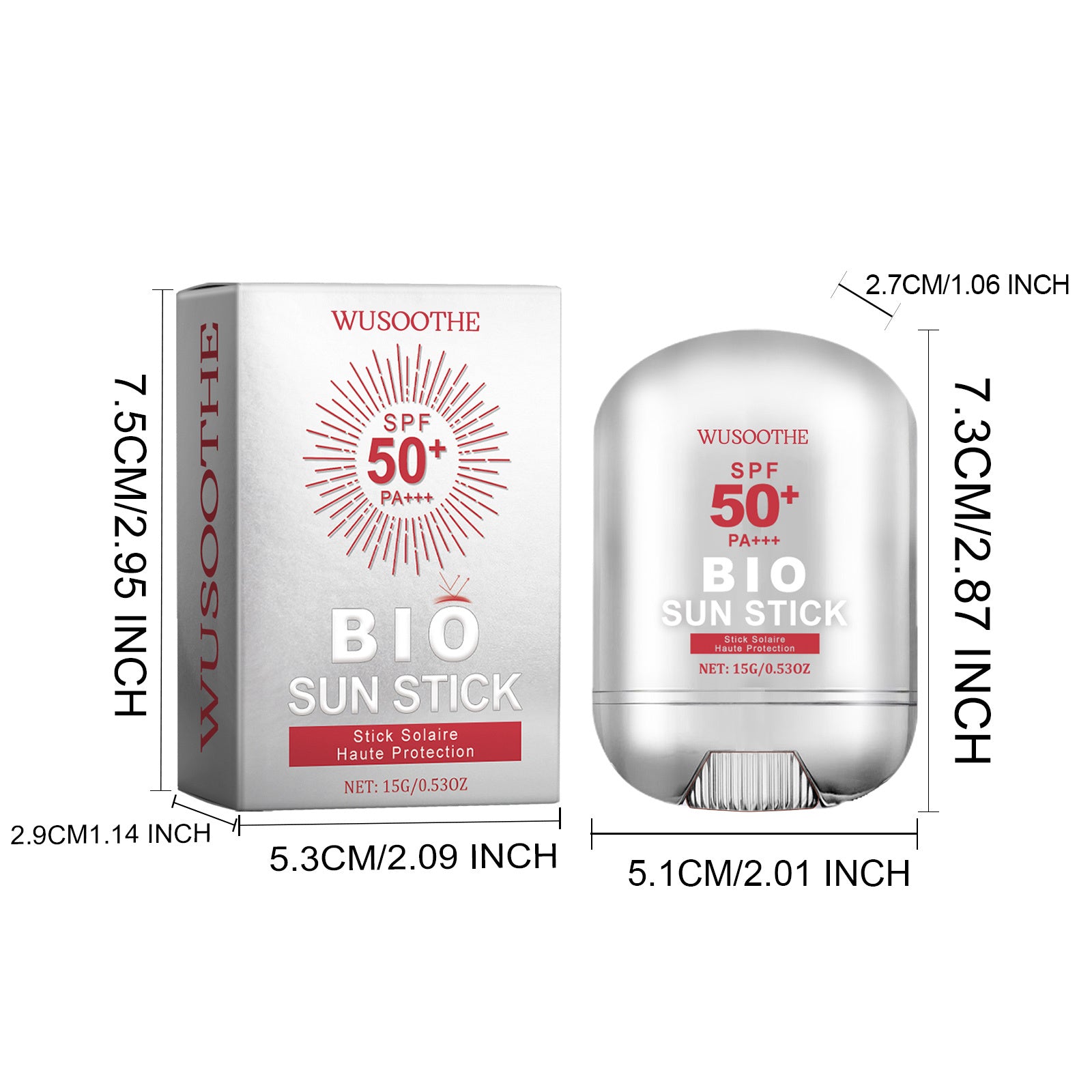 WUSOOTHE Bio Sun Stick 15g - Advanced Protection With Peptide Complex, Collagen And Hyaluronic Acid SPF50,PortableStrong UVProtection Sunscreen Stick - DropOnline.co