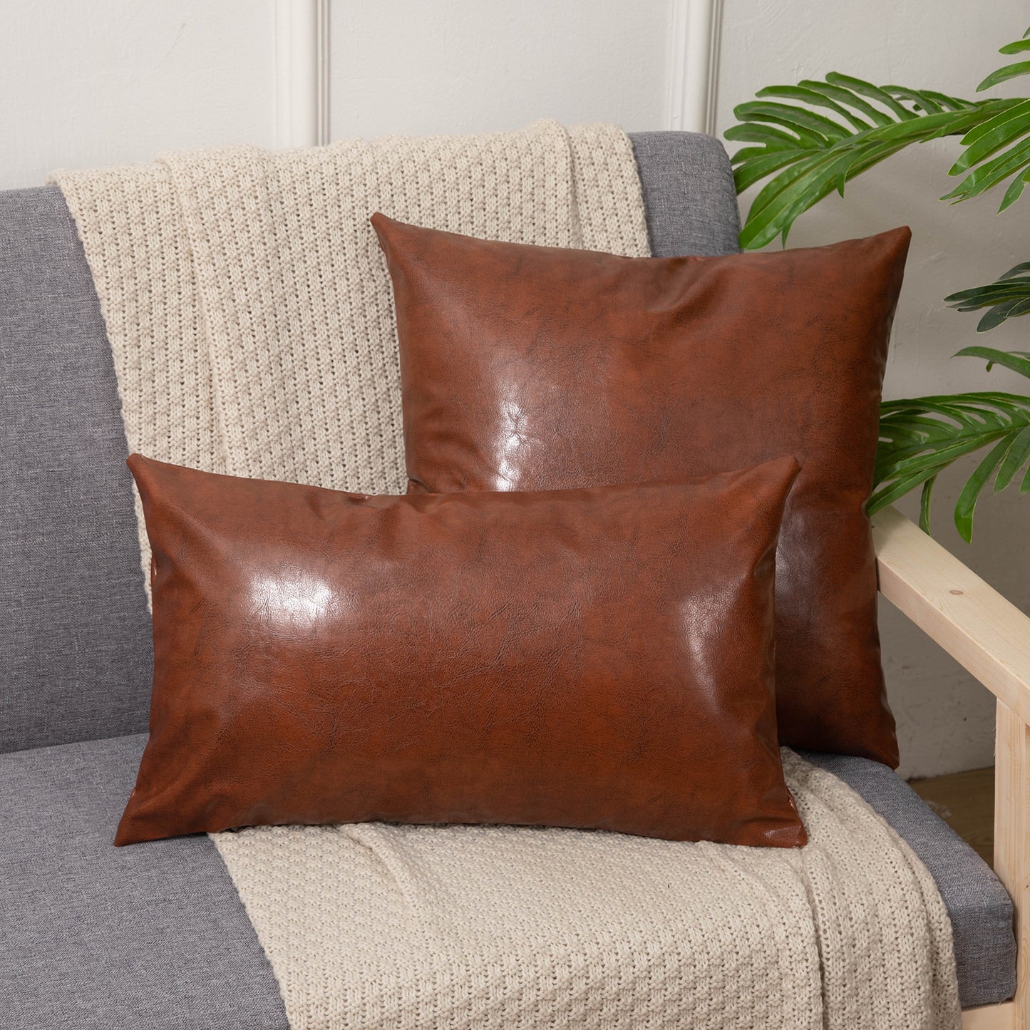 Leather Pillowcase Cushion Sofa Cushion Pillow Cover - DropOnline.co