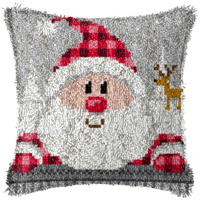 Diy Handmade Christmas Cushion Wool Embroidered Pillow Material Package - DropOnline.co