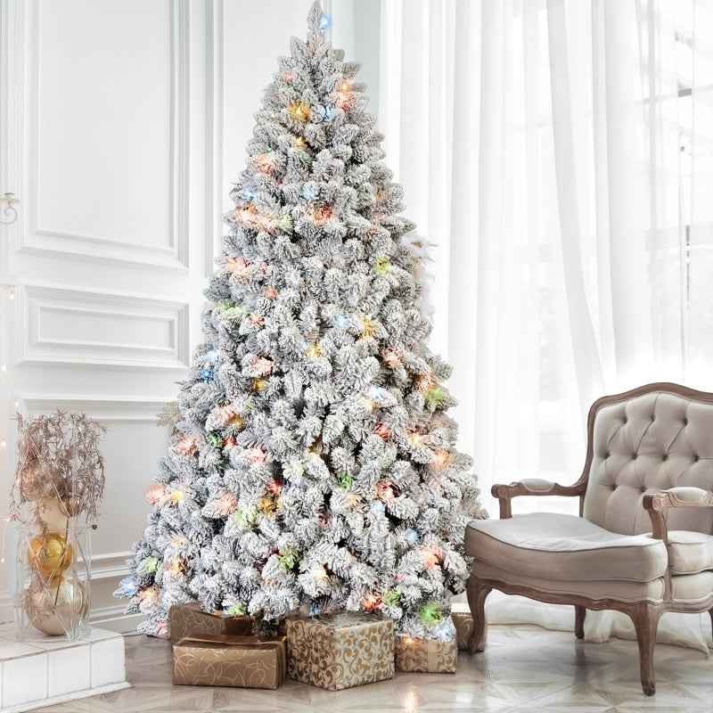 PVC Christmas Tree with Colored Lights - Pre-Lit Holiday Decoration