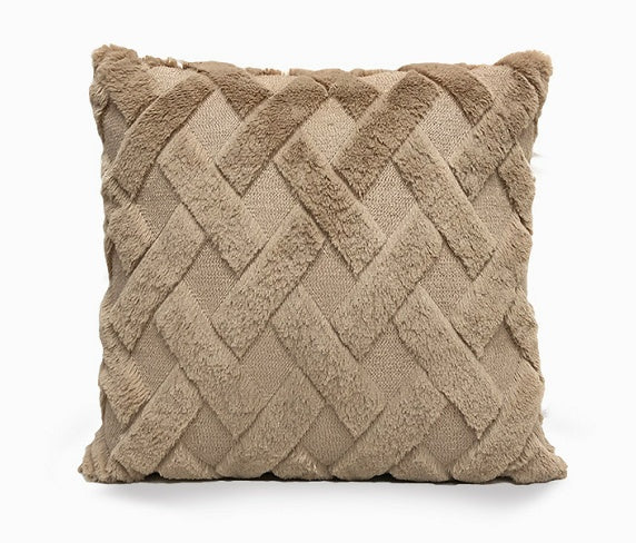 Plush Solid Color Sofa Pillowcase Living Room Cushion - DropOnline.co