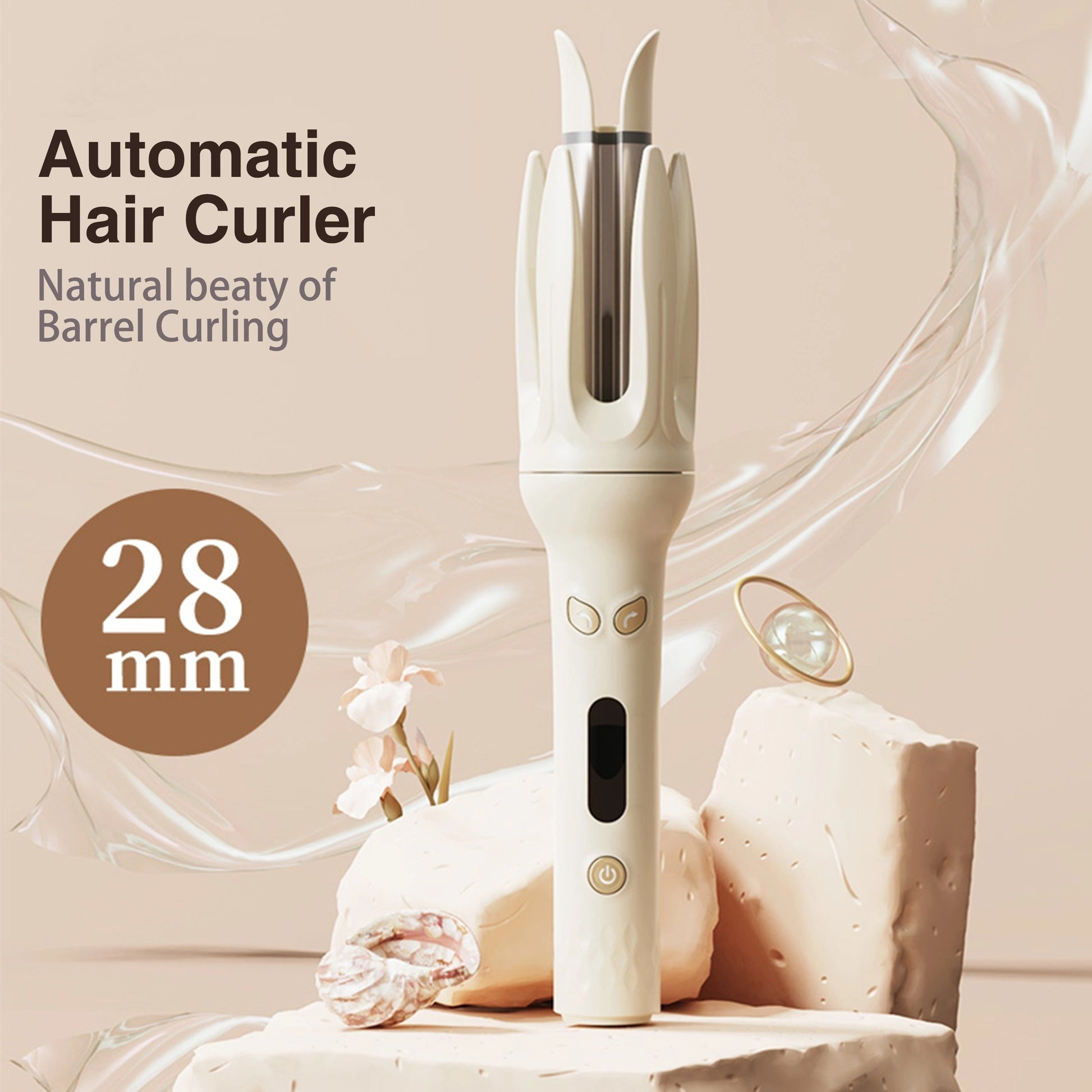 Automatic Hair Curler, 28mm Barrel, 4 Temperature Modes, Negative Ion Generator, Smart Timer And Sensor, Auto Off For Safety - DropOnline.co