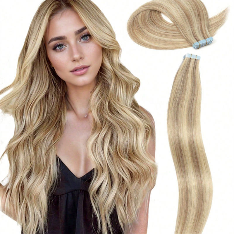Double Pull Full Virgin Real 50g Hair Extension Long With Weft Invisible Skin Weft 20 Thick Seamless Human Hair - DropOnline.co