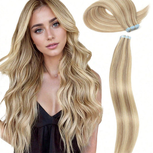 Double Pull Full Virgin Real 50g Hair Extension Long With Weft Invisible Skin Weft 20 Thick Seamless Human Hair - DropOnline.co