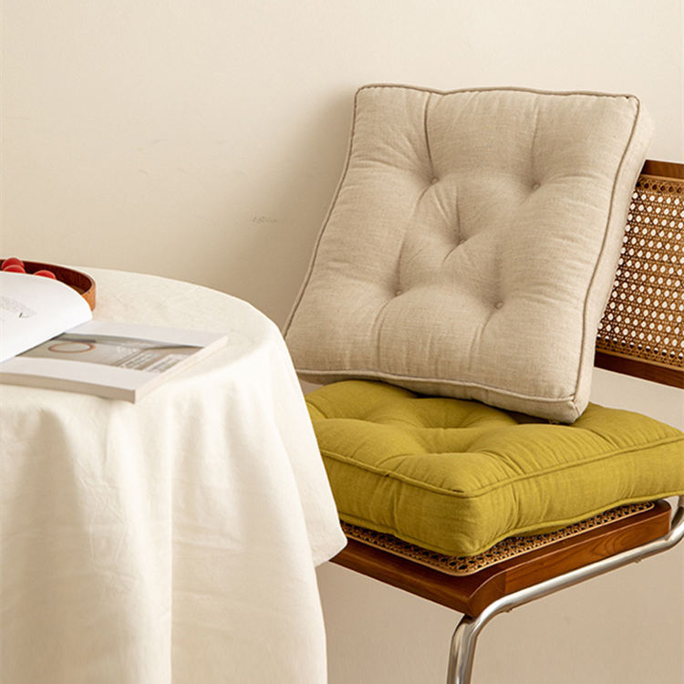 Japanese Simple Cotton And Linen Cushion Thickened And Anti-skid - DropOnline.co