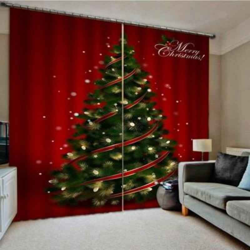 Christmas Pattern Home Decoration - Living Room Bedroom Window Curtains - DropOnline.co