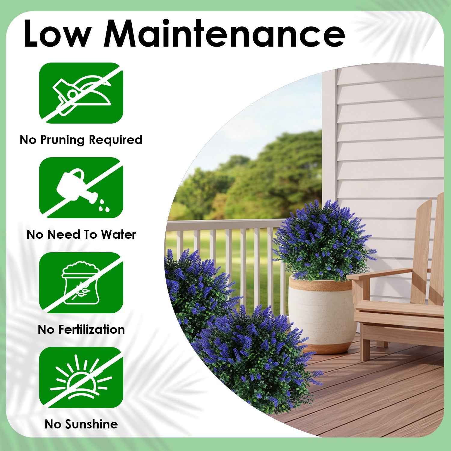 2 Packs Artificial Lavender Topiary Ball Trees - UV Resistant with Ground Spike - DropOnline.co