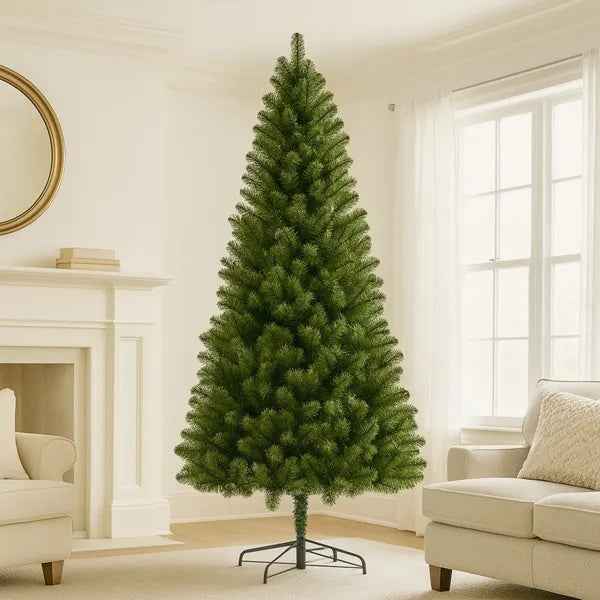 7FT Unlit Artificial Christmas Tree - 775 Tips Full PVC Branches with Sturdy Metal Stand - DropOnline.co