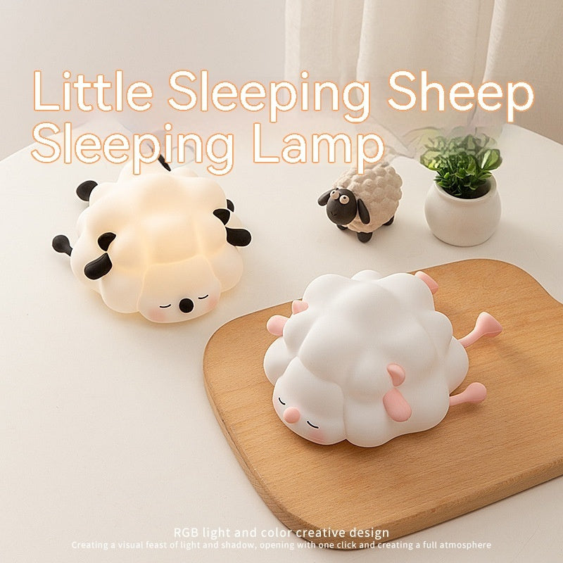 Cute Silicone Night Lights Sheep Cartoon - Rechargeable Timing Dimming Sleep Light for Children's Room - DropOnline.co