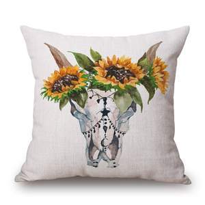 Flax Sunflower Pillowcase Sofa Cushion Waist Pillow - DropOnline.co