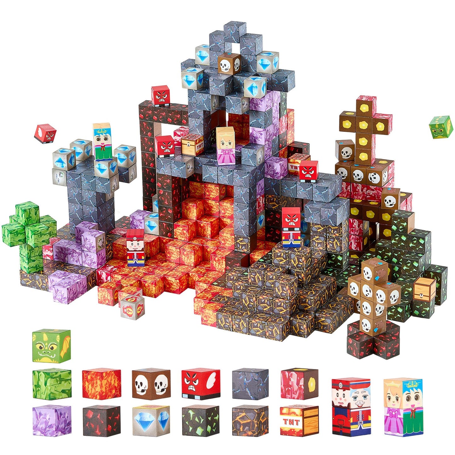 Magnetic Blocks 100 PCS Dark Castle Set STEM Montessori Sensory Toys