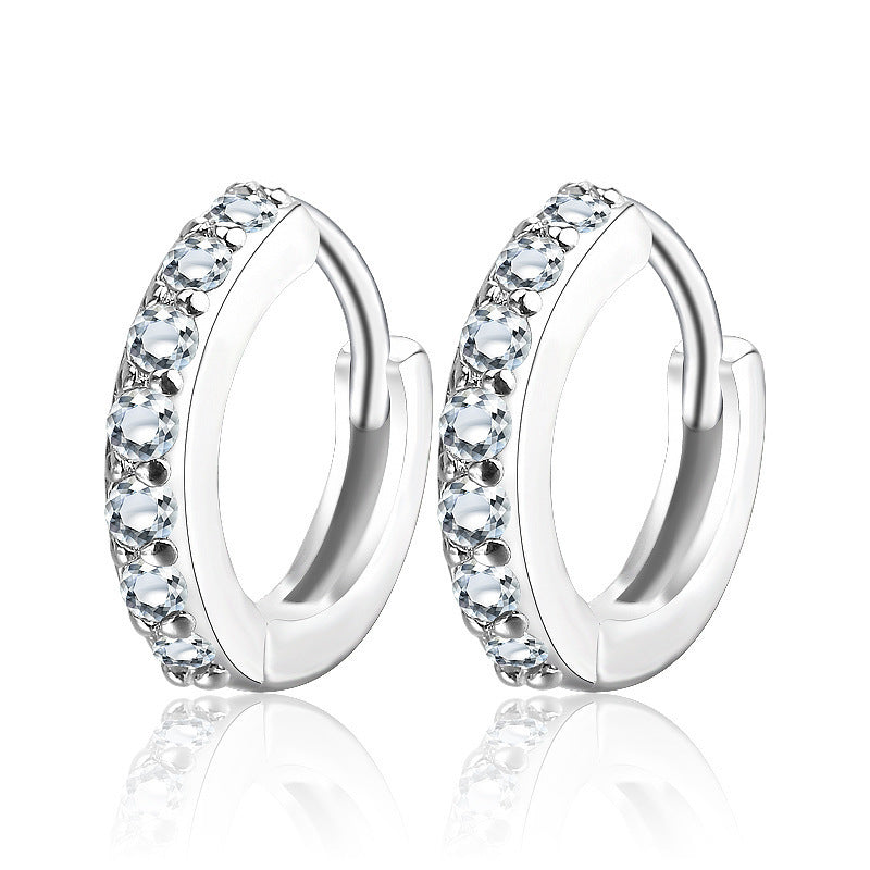 S925 Sterling Silver Needle Single Row Diamond Earrings For Women - DropOnline.co
