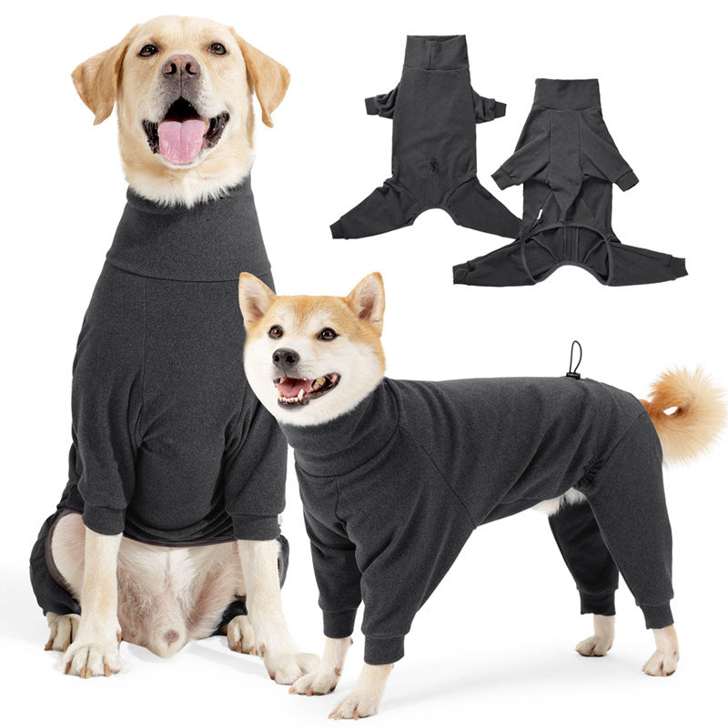 Dog Four-Legged Clothes - High Collar Warm Cold-Proof Polar Fleece Winter Coat - DropOnline.co