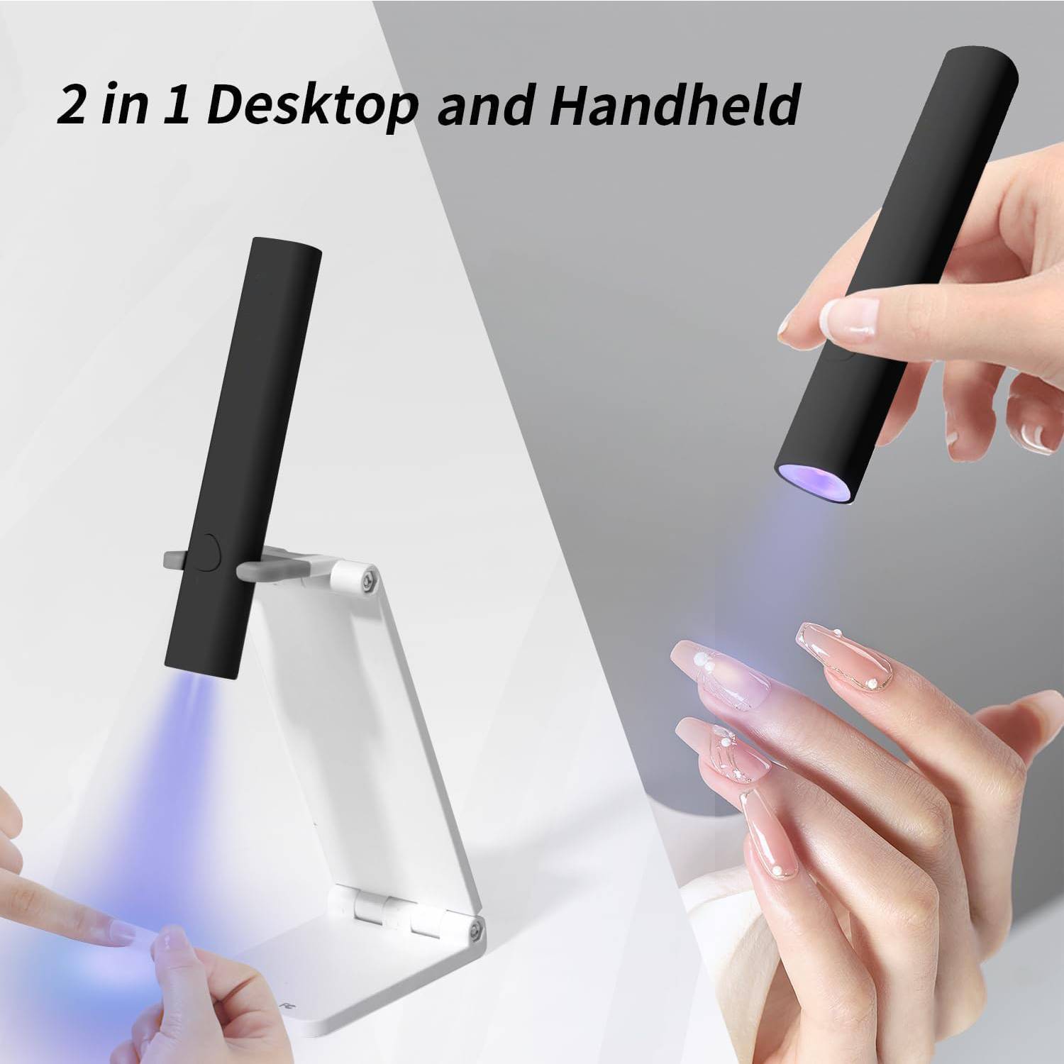 Mini UV LED Nail Lamp Handheld With Stand, Portable Nail Dryer USB Cordless - DropOnline.co