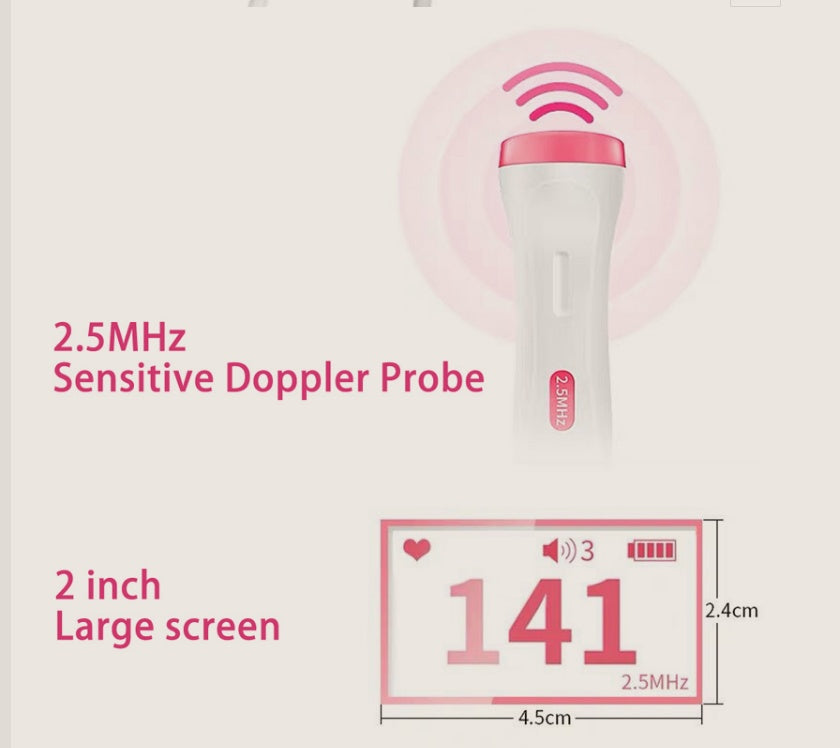 Fetal Heart Rate Monitor - Home Pregnancy Baby Heartbeat Detector & Doppler - DropOnline.co