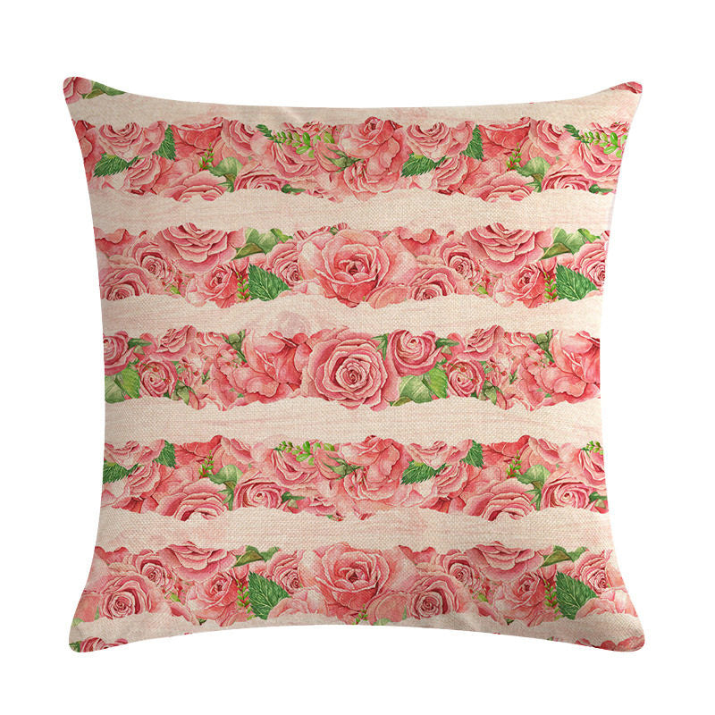 Floral Cushion Cover Cotton Linen Pillowcase - DropOnline.co