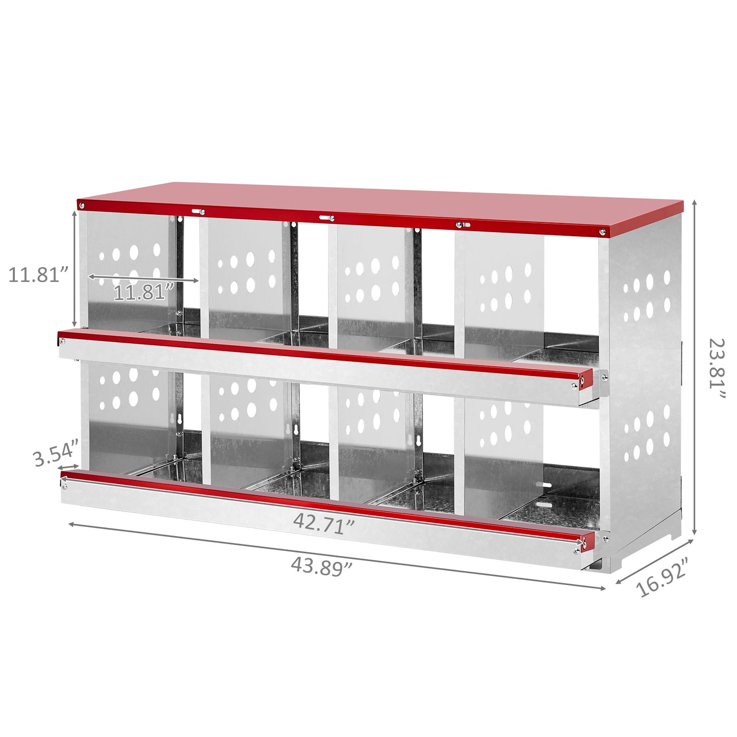 Dismantling And Installation Of Iron Red Feeding Supplies For An 8-compartment Sloping Roof House - DropOnline.co