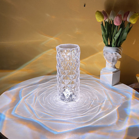 Romantic LED Rose Diamond Table Lamps For Bedroom Living Room Party Dinner Decor Creative Lights - DropOnline.co