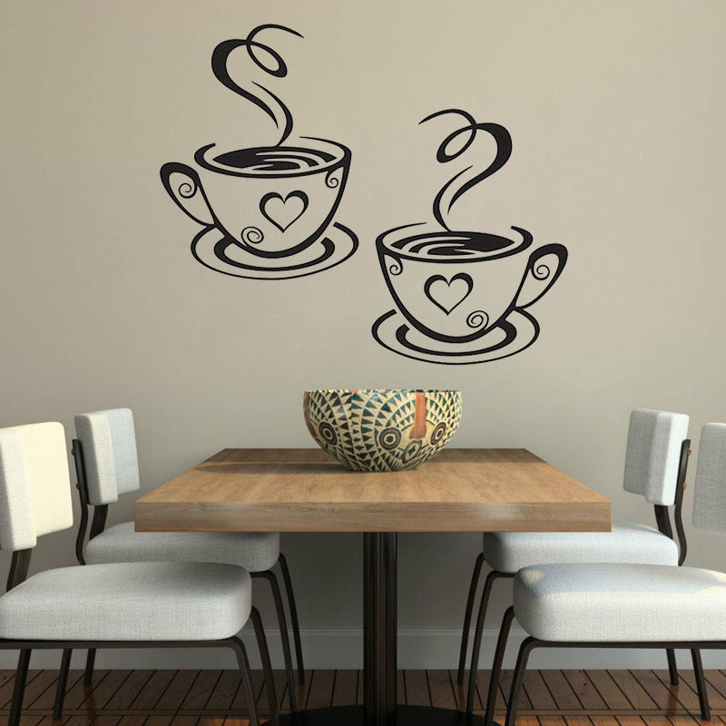 Cup Coffee Removable Wall Sticker Decorative Painting - DropOnline.co