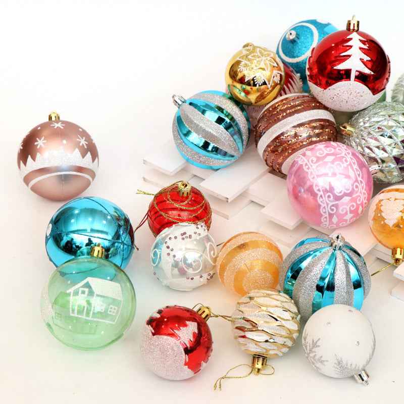 Christmas Ball Ornaments 6cm - Hand Painted Shiny PVC Tree Decorations (24-Pack) - DropOnline.co