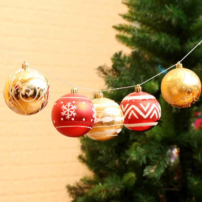 Christmas Ball Ornaments 6cm - Hand Painted Shiny PVC Tree Decorations (24-Pack) - DropOnline.co