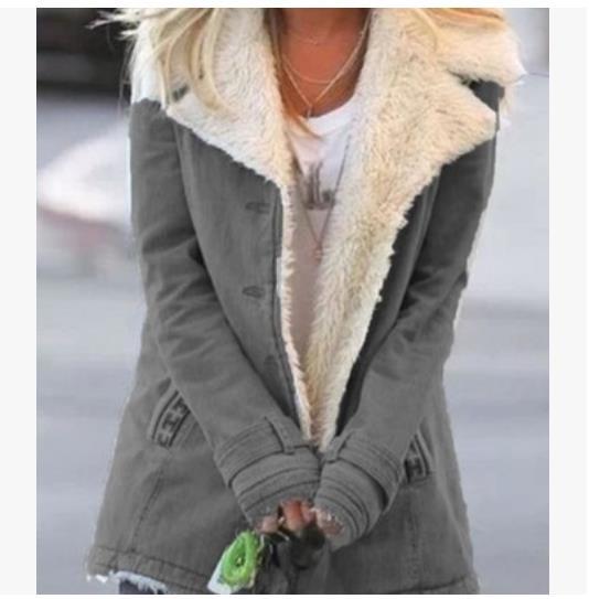 Women's Winter Warm Coat - Slim Fit Lapel Single-Breasted Jacket - DropOnline.co