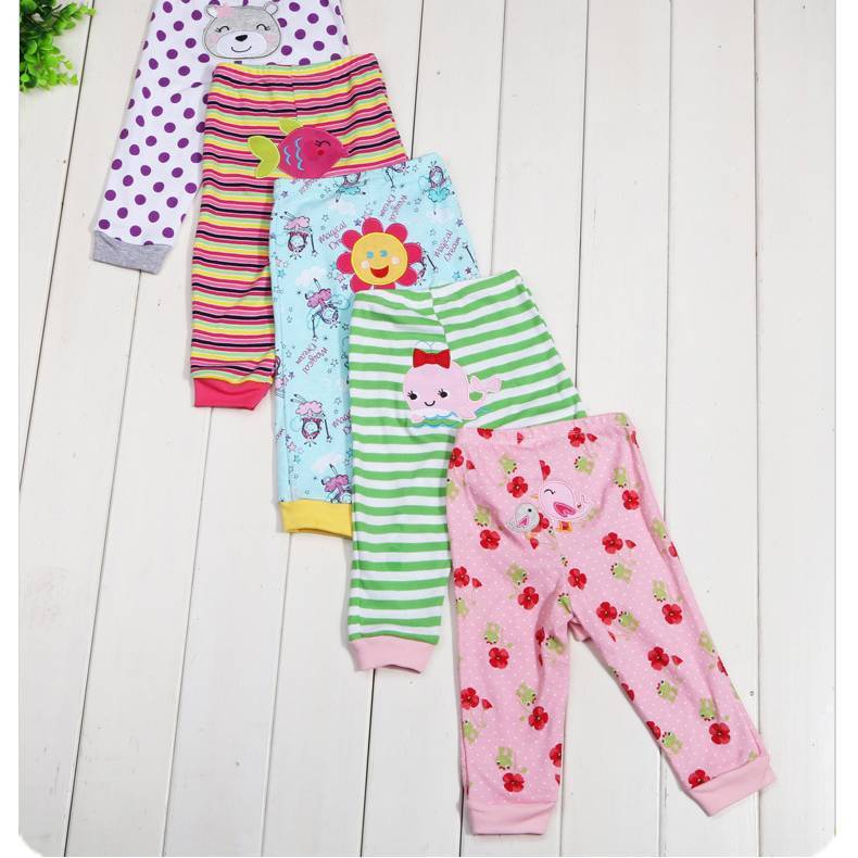 Children's Cartoon Print Leggings 5-Pack - Soft Cotton Pants for Kids - DropOnline.co