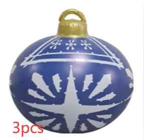 Giant Inflatable Christmas Ball 60cm - PVC Outdoor Ornament Decoration for Tree & Yard - DropOnline.co