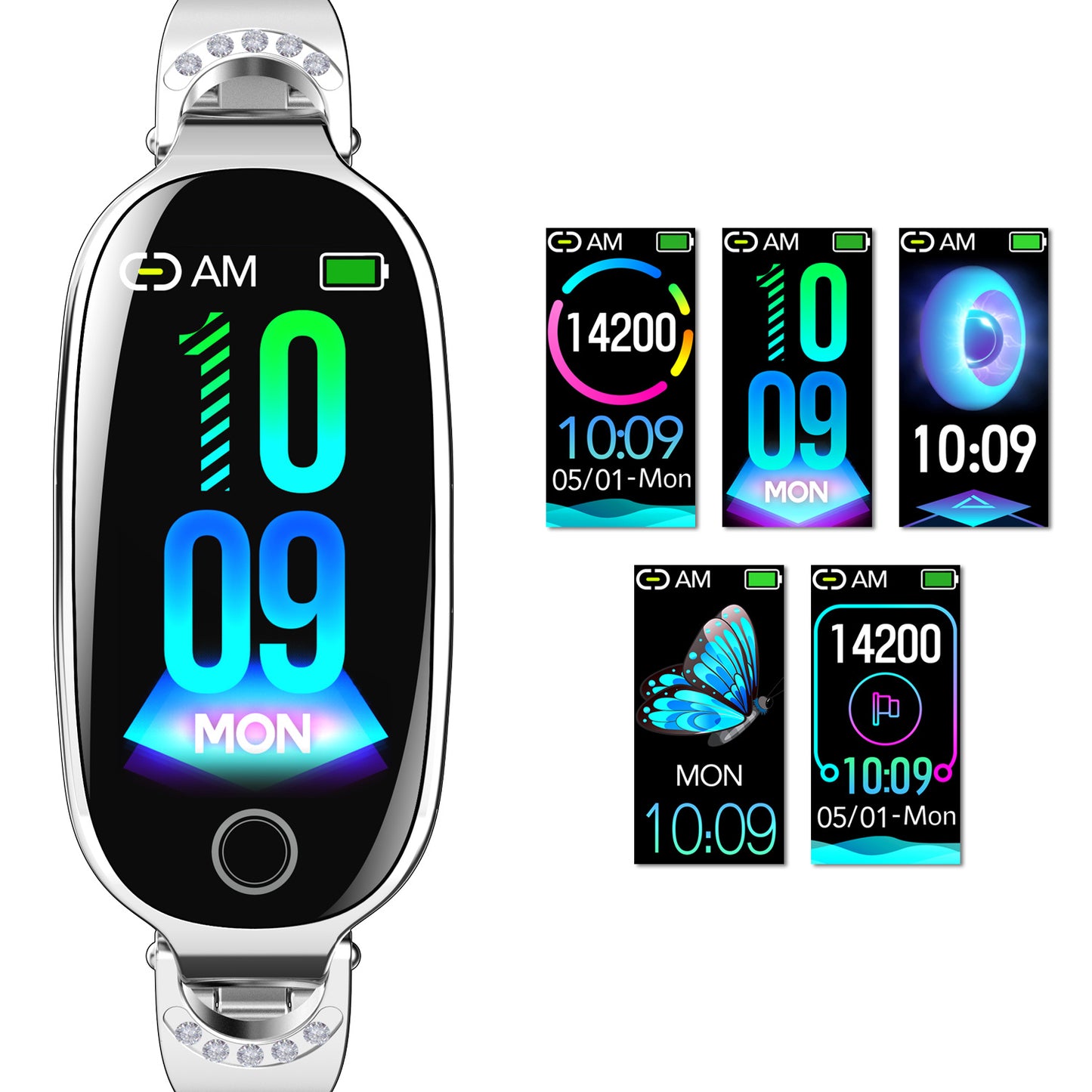 Gold Smartwatch For Women Compatible For Android& IOS,Bling Smart Bracelet With Female Menstrual Cycle Heart Rate Blood Pressure Remote Photography Waterproof Pedometer - DropOnline.co