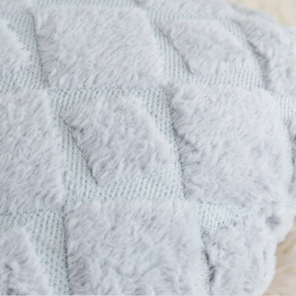 Solid color plush ball sofa cushion - DropOnline.co