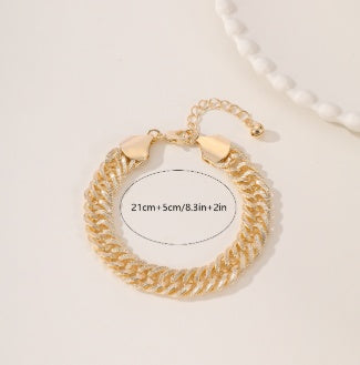 An Elegant And High-end Middle Eastern Ramadan Style Metal Engraved Double Woven Dense Chain For Women's Popular Vacation Style Foot Chain - DropOnline.co