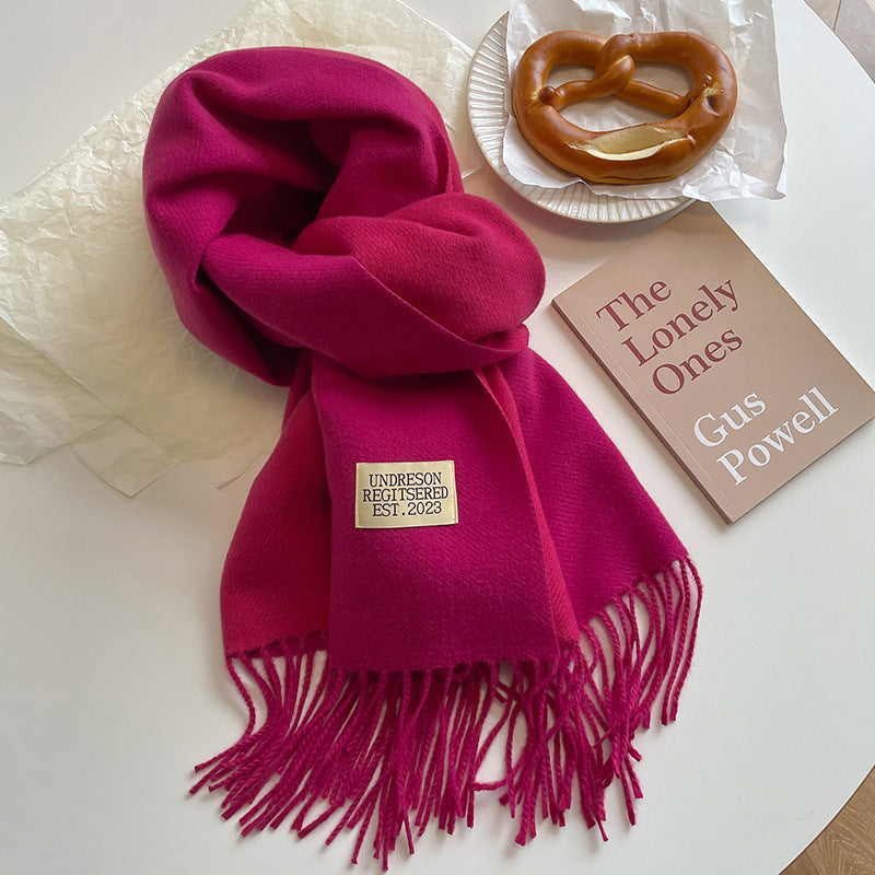 Double-Sided Artificial Cashmere Scarf - Women's Winter Warm Couple Scarf - DropOnline.co
