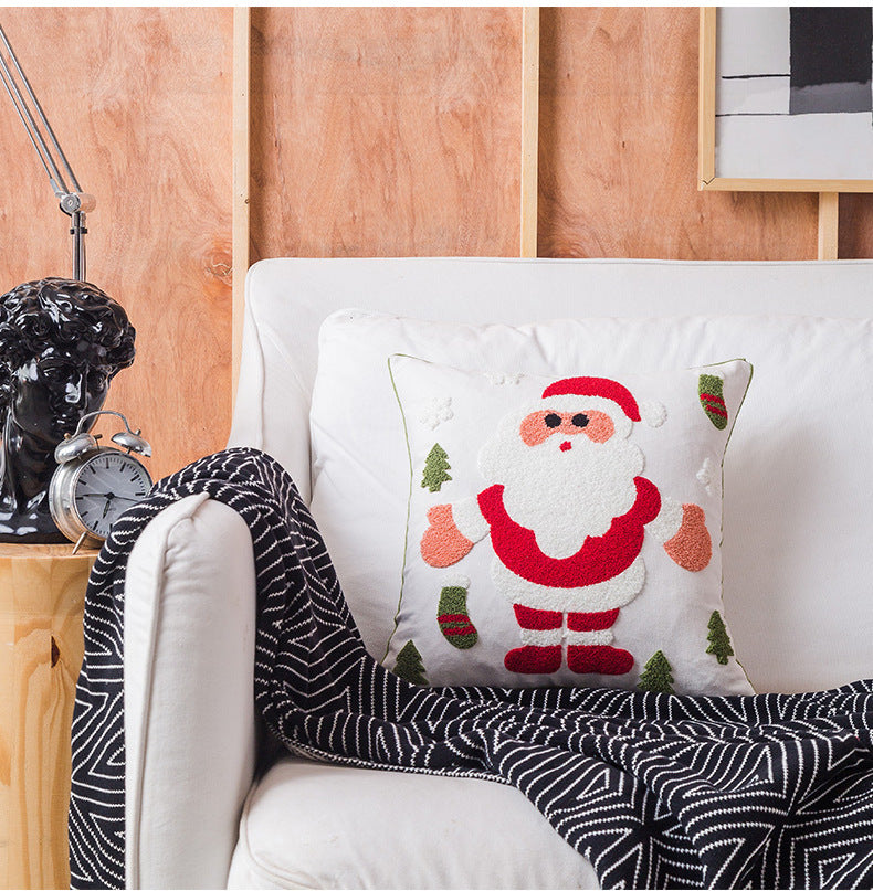 Christmas Pillowcase Towel Embroidery Cushion Cover Decoration - DropOnline.co