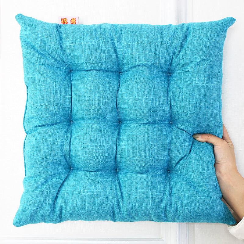 Simple Solid Color Linen Dining Chair Cushion - DropOnline.co
