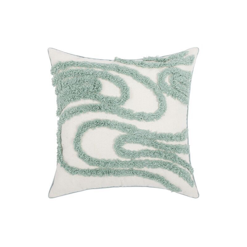 Nordic Moroccan Ins Wind Tufted Pillow Living Room Sofa Tassel Cushion Model Room Pure Cotton Pillowcase Green - DropOnline.co