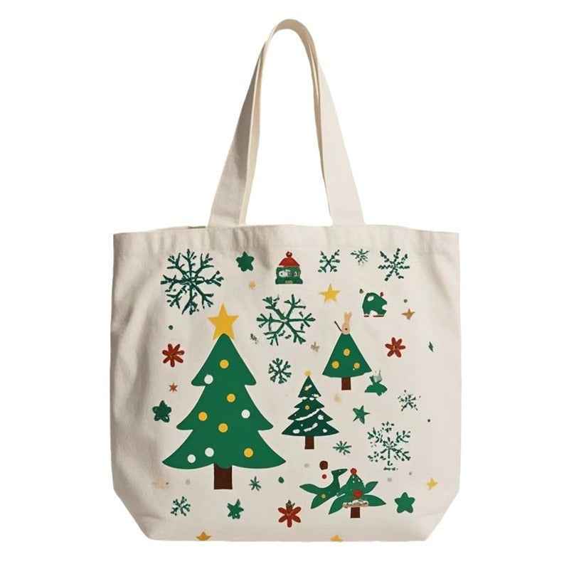Santa Claus Gift Christmas Eve Portable Canvas Bag - Holiday Gift Bag