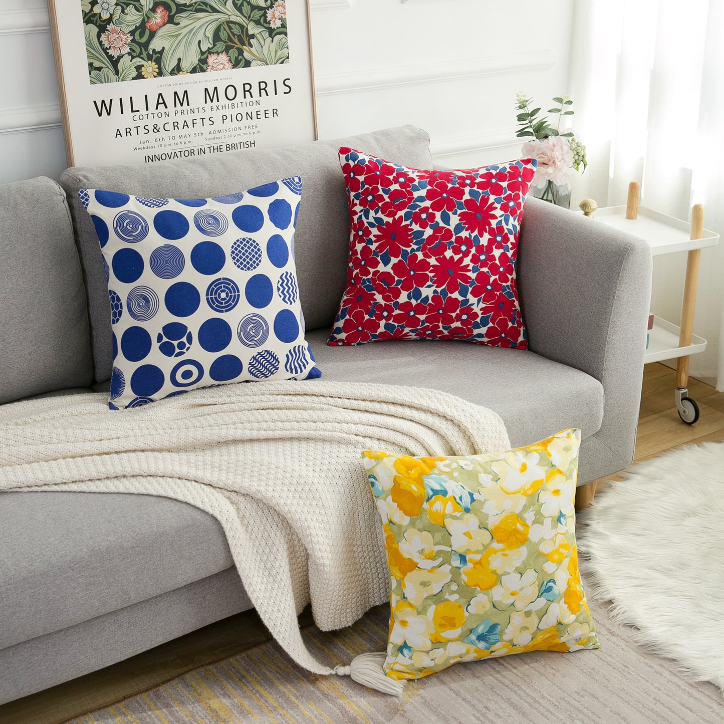 Yi Qiyun Pillow Cover Sofa Cushion Duplex Printing Cushion Cover Model Room Cushion - DropOnline.co